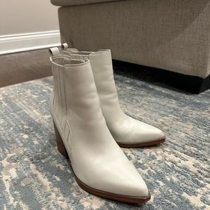 Gently used white western bootie